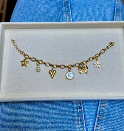 BRACELETS A BRELOQUES BLANCHES